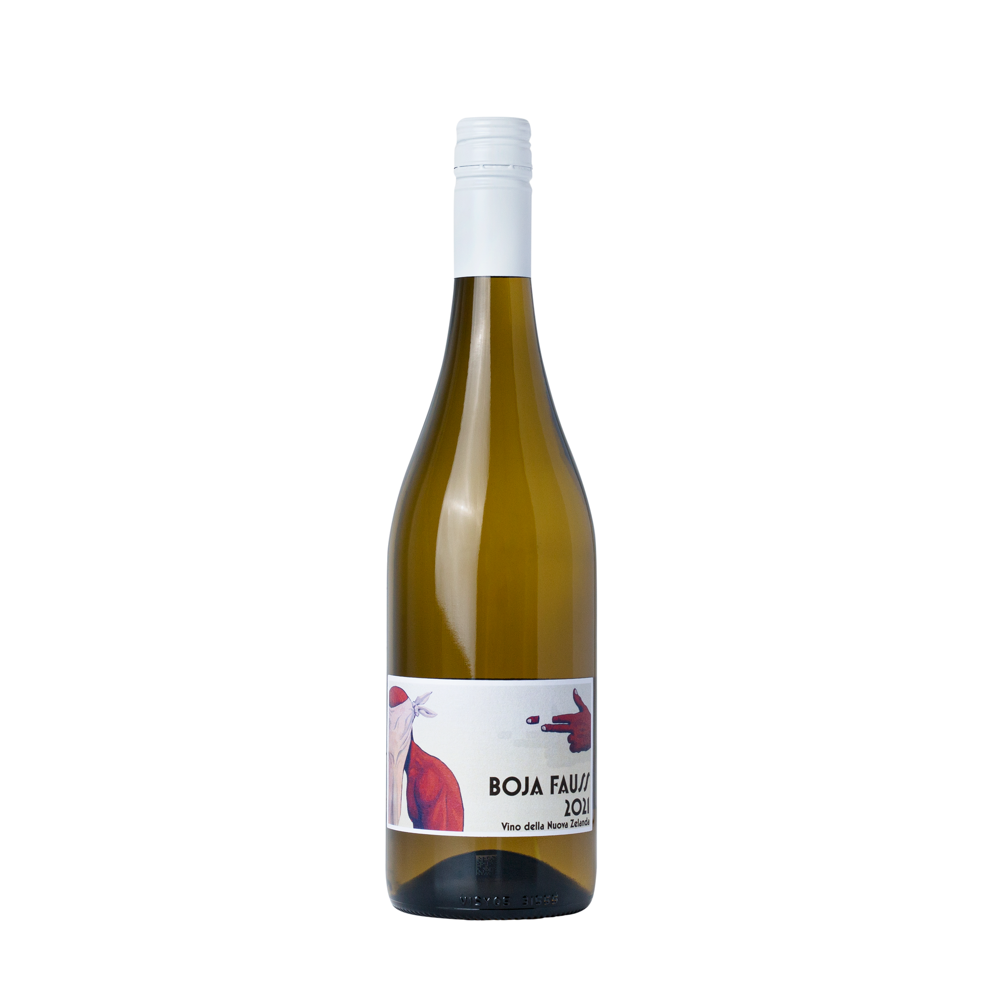 Bottle shot of Untitled Wines' Boja Fauss. A white wine made from 100% Arneis. Wine of New Zealand