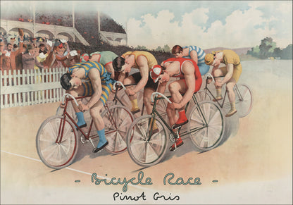 Label art work for Untitled Wines Bicycle Race Marlborough Pinot Gris, wine of New Zealand