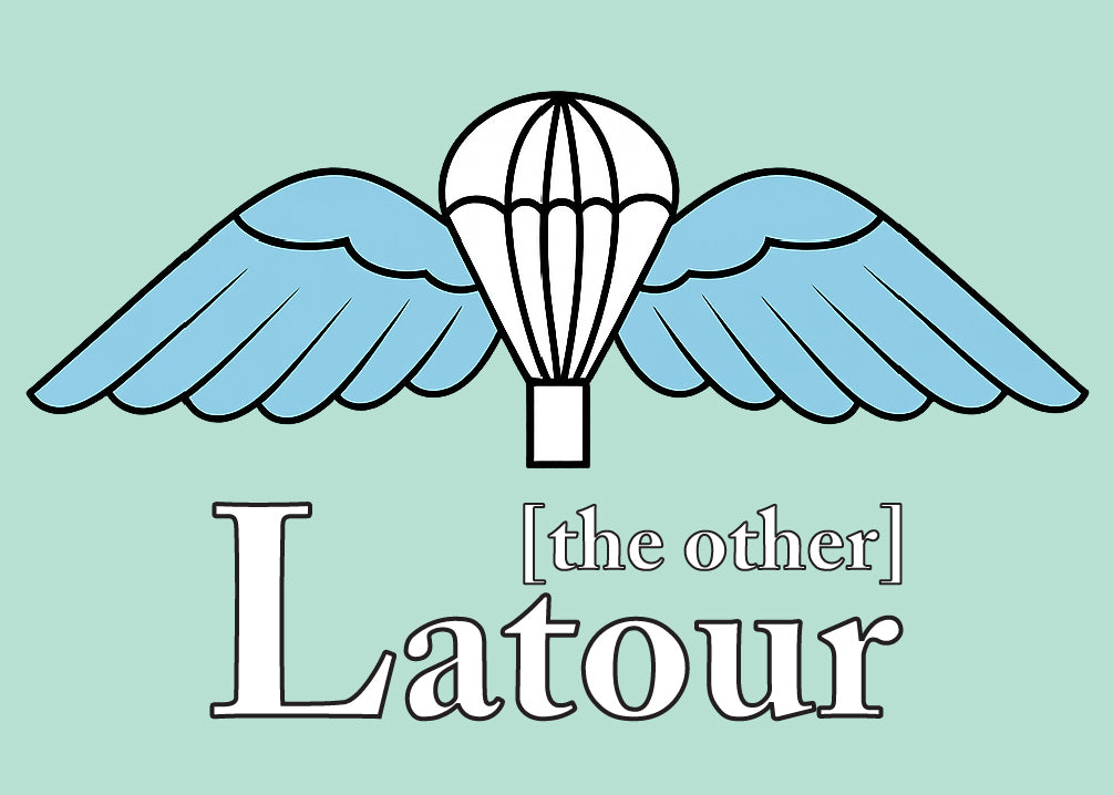 Label for [the other] Latour dry white wine by Untitled Wines inspired by the British Army Parachute Wings Badge