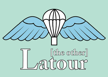 Label for [the other] Latour dry white wine by Untitled Wines inspired by the British Army Parachute Wings Badge