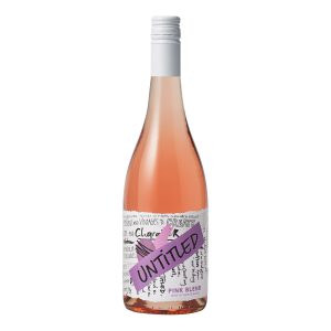 Clean cut bottle shot of Untitled Wines Pink Blend, a dry New Zealand pink wine made from seven grape varieties