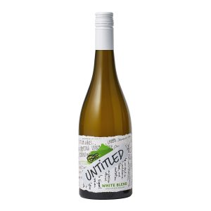 Clean cut bottle shot of Untitled Wines White Blend, a small-batch New Zealand white wine blend
